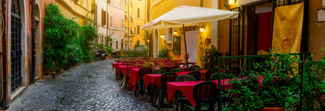 A cozy street in Trastevere, Rome